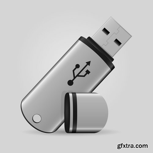 Collection of flash drive technology 25 EPS