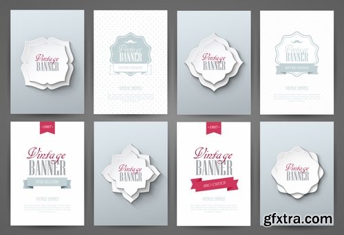 Collection of banner flyer background is a template sticker 25 EPS