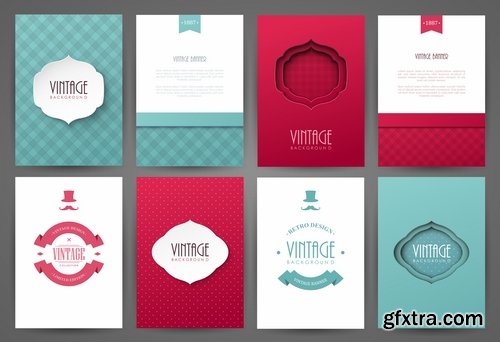 Collection of banner flyer background is a template sticker 25 EPS