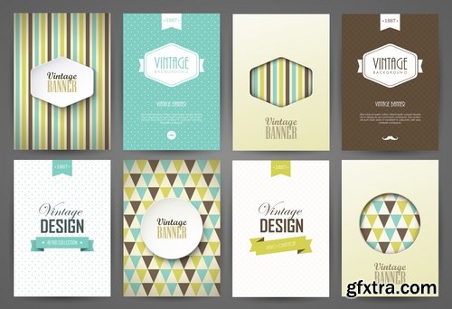 Collection of banner flyer background is a template sticker 25 EPS