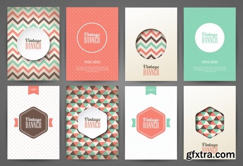 Collection of banner flyer background is a template sticker 25 EPS