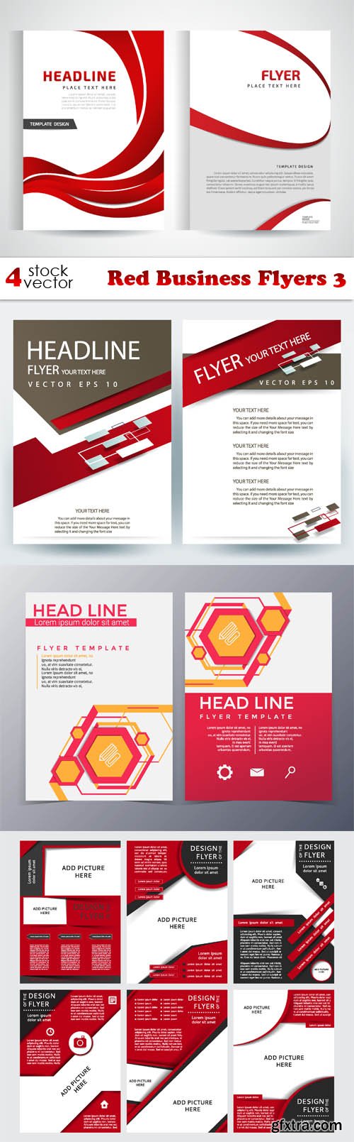 Vectors - Red Business Flyers 3