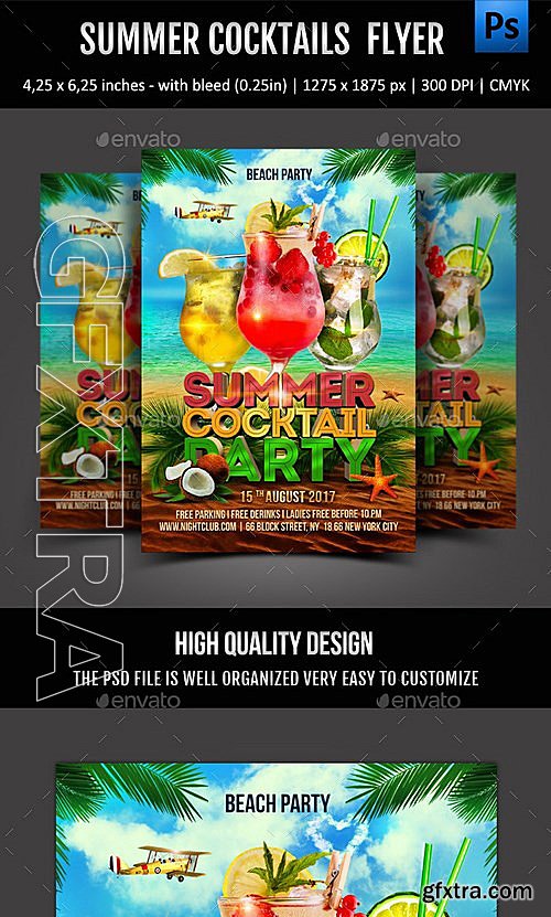 GraphicRiver - Summer Cocktails Party Flyer 11607284