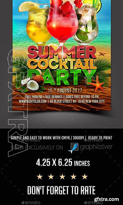 GraphicRiver - Summer Cocktails Party Flyer 11607284