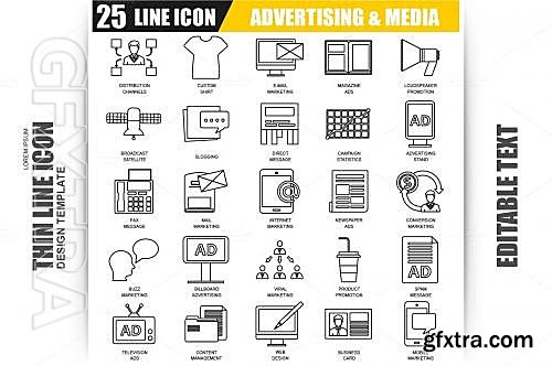 CM - Thin Line Advertising Icons 609847