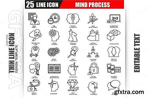 CM - Thin Line Mind Process Icons 609812