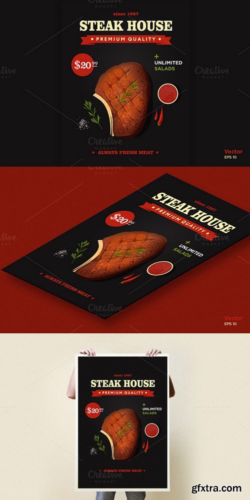 CM - Steak house poster design 620635