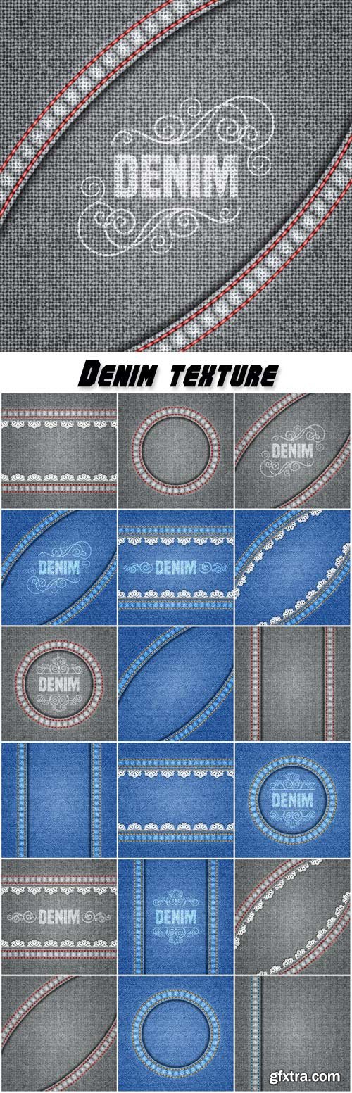 Denim texture, background vector