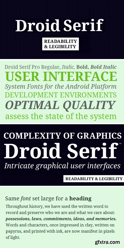 Droid Serif Pro Font Family