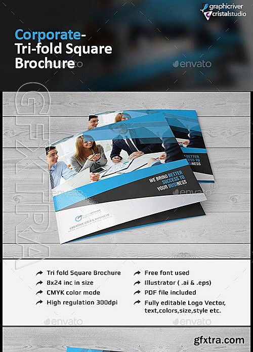 GraphicRiver - Square Tri-fold Brochure 12644871