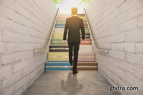 Collection a businessman man man on the escalator stairs 25 HQ Jpeg