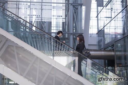 Collection a businessman man man on the escalator stairs 25 HQ Jpeg