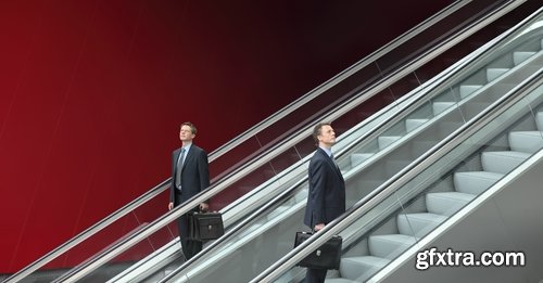 Collection a businessman man man on the escalator stairs 25 HQ Jpeg