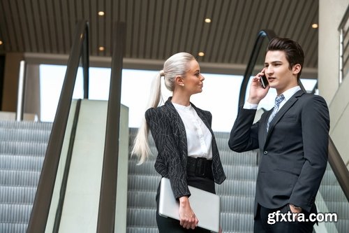 Collection a businessman man man on the escalator stairs 25 HQ Jpeg