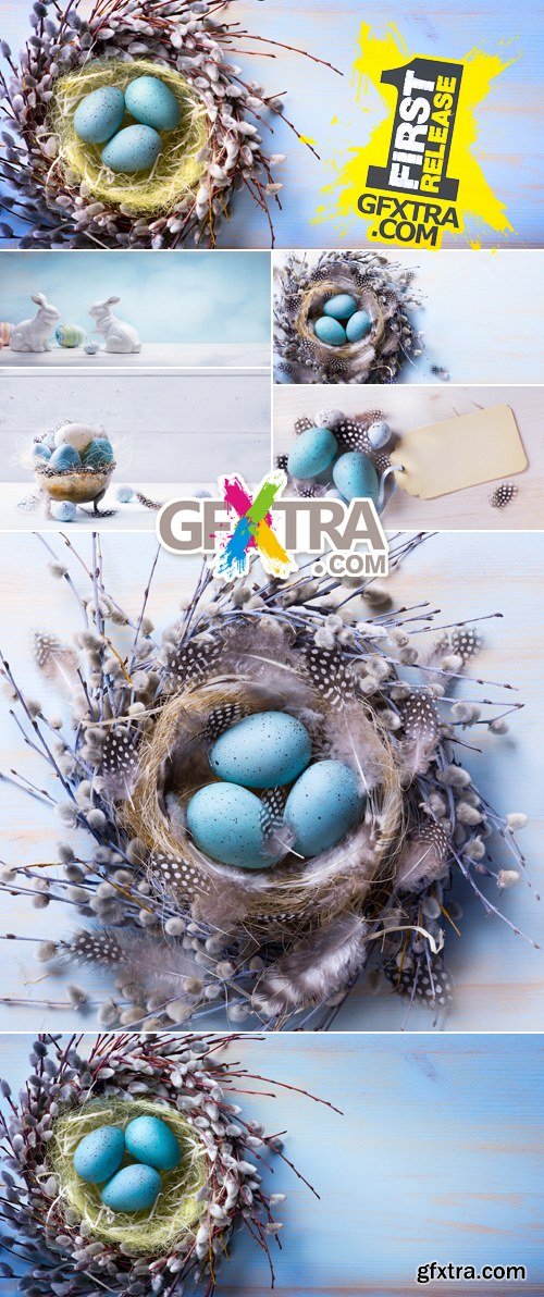 Stock Photo - Blue Easter Backgrounds