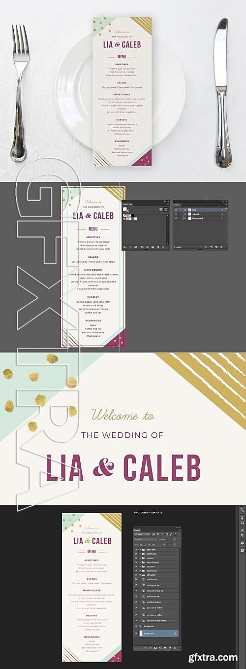 CM - Geometric Wedding Menu 612575