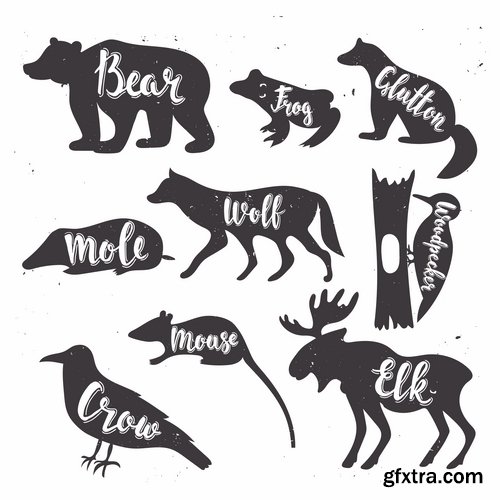 Collection icon animal footprint paw print vector image 25 EPS