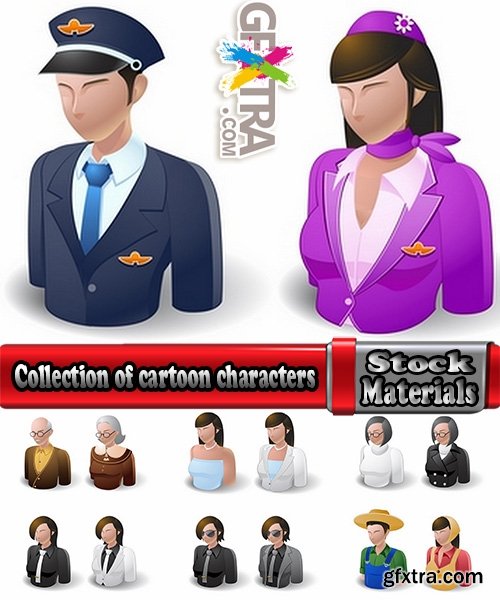 Collection of cartoon characters vector different picture man woman man 25 EPS