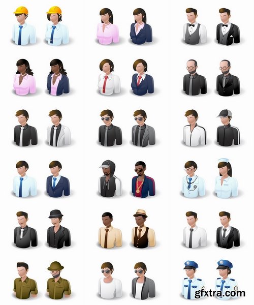 Collection of cartoon characters vector different picture man woman man 25 EPS