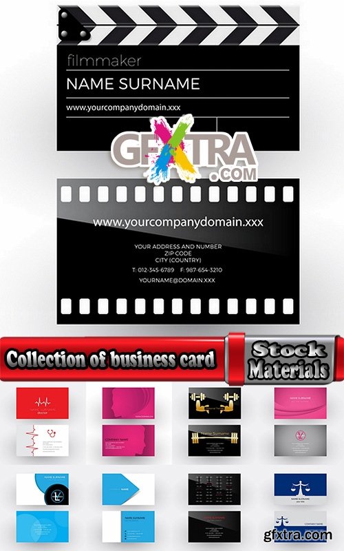 Collection of vector image flyer banner brochure business card 21-25 Eps