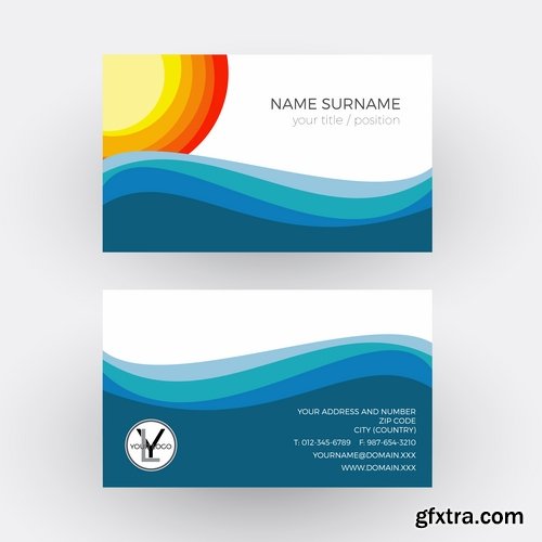 Collection of vector image flyer banner brochure business card 21-25 Eps