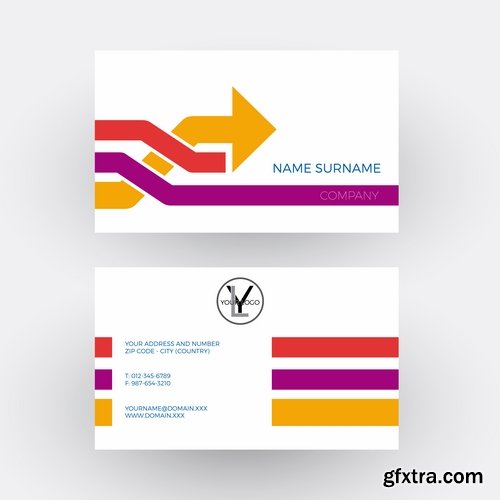 Collection of vector image flyer banner brochure business card 21-25 Eps