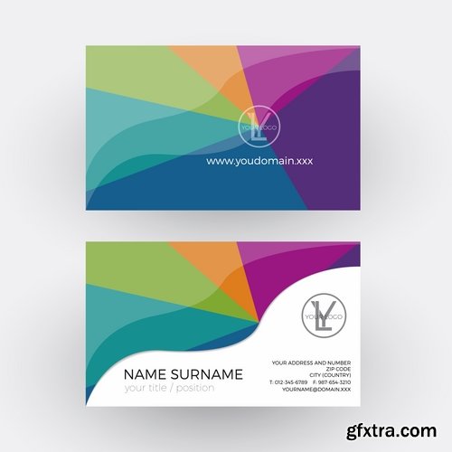 Collection of vector image flyer banner brochure business card 21-25 Eps