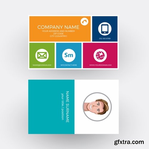 Collection of vector image flyer banner brochure business card 21-25 Eps