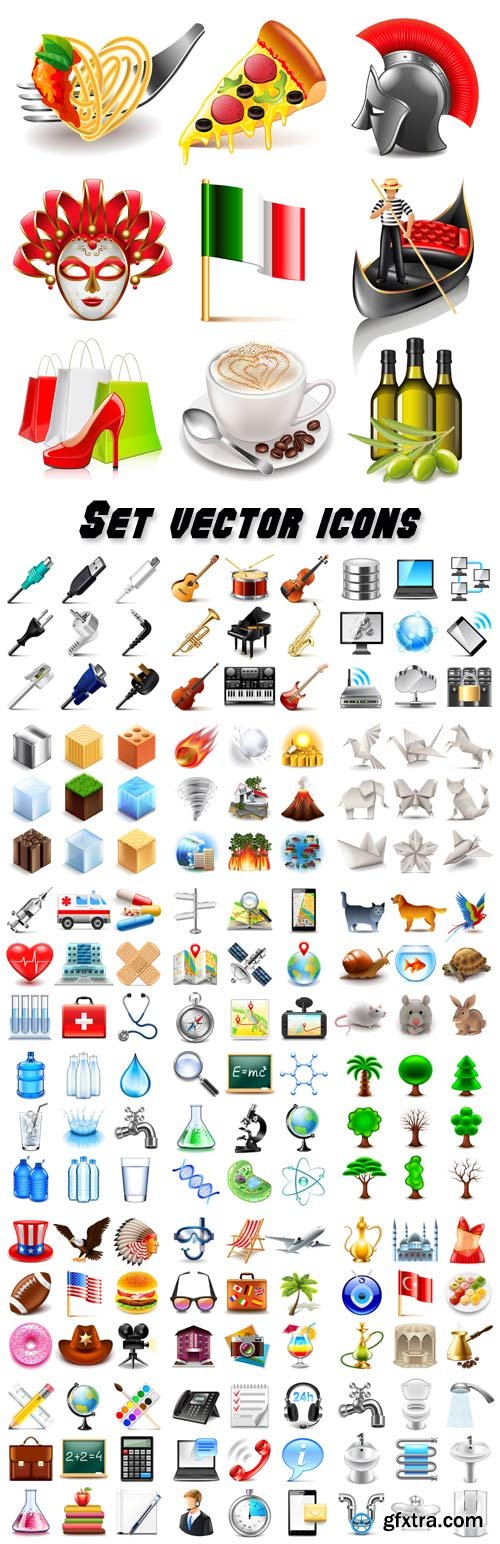 Set of different vector icons