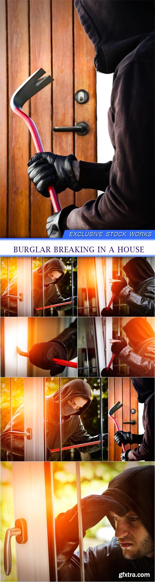 Burglar breaking in a house 7X JPEG