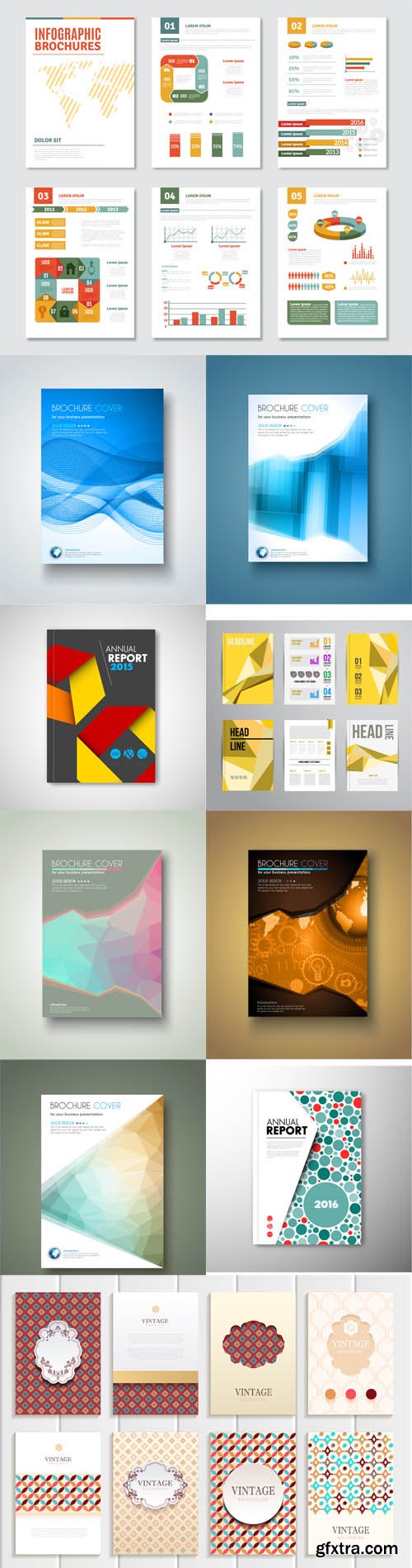 Vector Set - 10 Modern abstract brochures