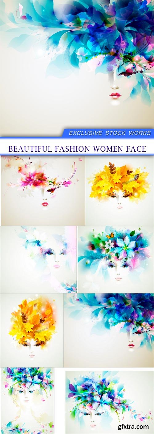 Beautiful fashion women face 8X JPEG