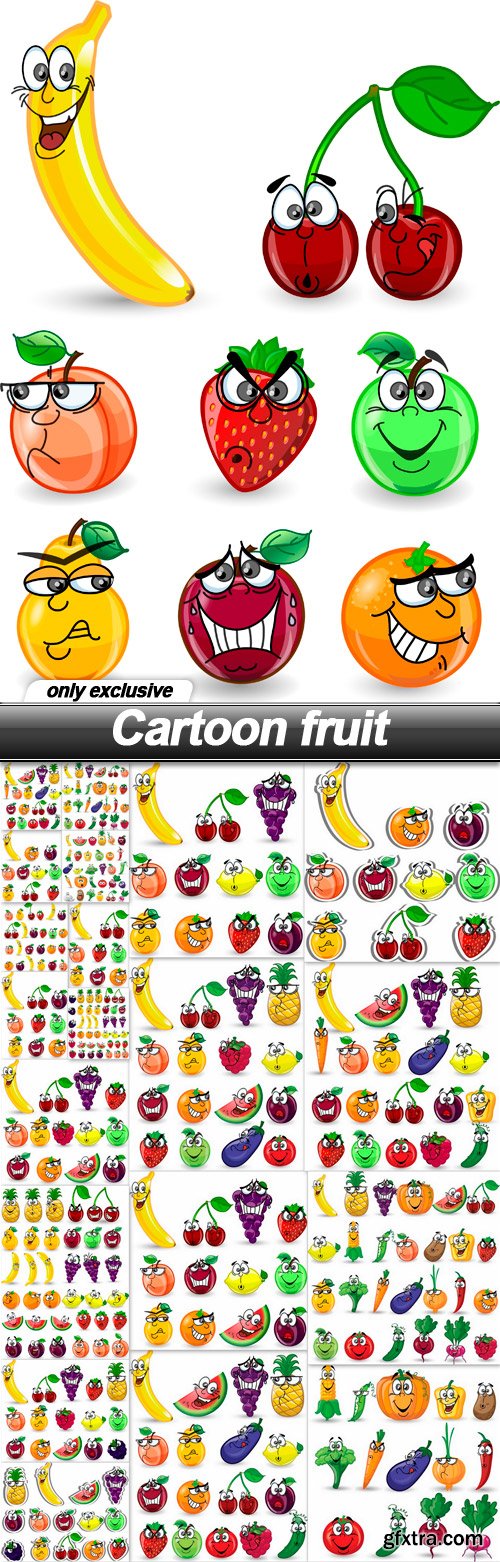 Cartoon fruit - 20 EPS