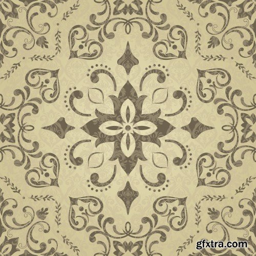 Vintage invitation, vector backgrounds with patterns and ornaments