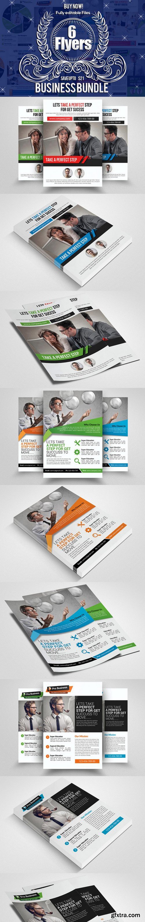 CM - 6 Creative Business Flyers Bundle 605902