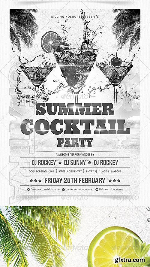 GraphicRiver - Summer Cocktail Party Flyer 4178914