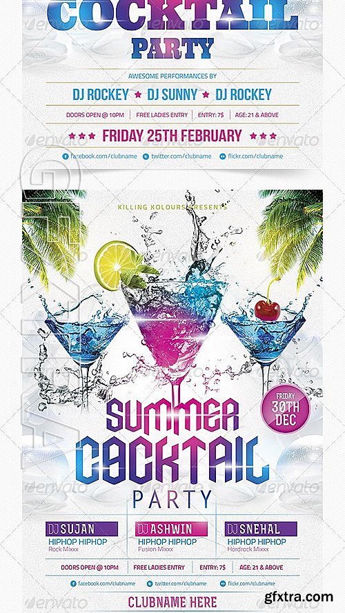 GraphicRiver - Summer Cocktail Party Flyer 4178914