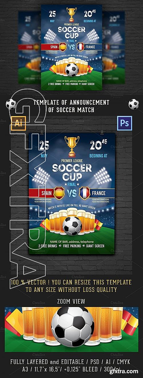 CM - Soccer Poster Flyer Template 611542