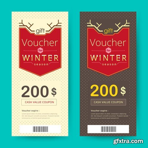 Gift voucher card template design 10X EPS