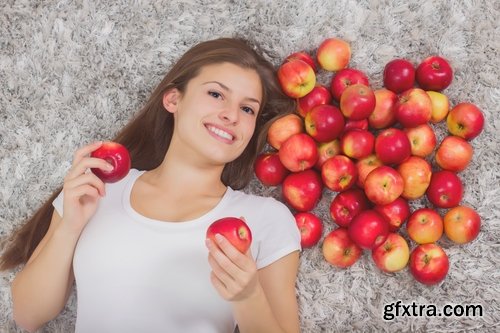 Collection of woman eating an apple woman beautiful smile 25 HQ Jpeg