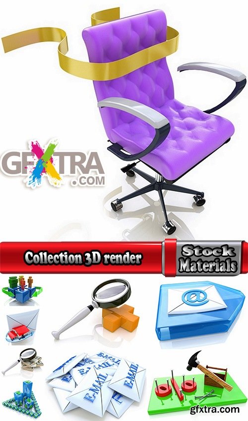 Collection 3D render illustration business 25 HQ Jpeg