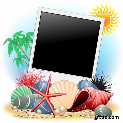 Collection travel vacation beach vacation drink juice vector image 2-25 EPS