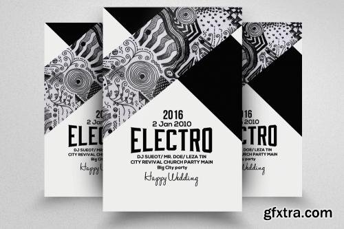 CreativeMarket Electro Party Flyer Template 608134