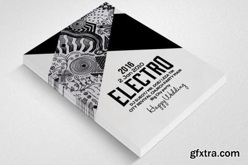 CreativeMarket Electro Party Flyer Template 608134