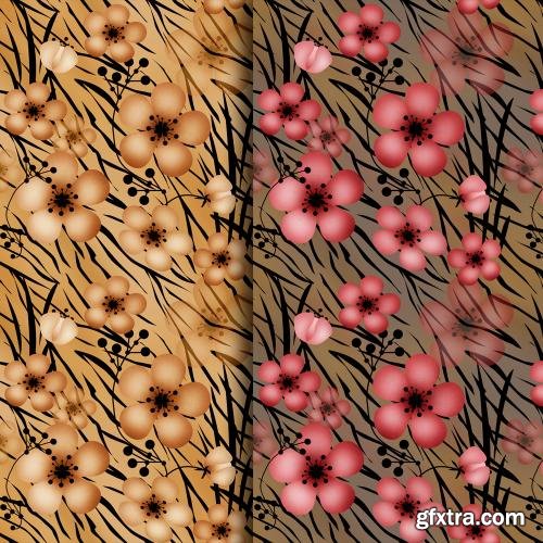 CreativeMarket Flower backgrounds for tiger 608202