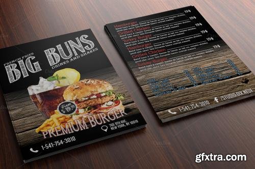 CreativeMarket Premium Burger Flyer Template 614387