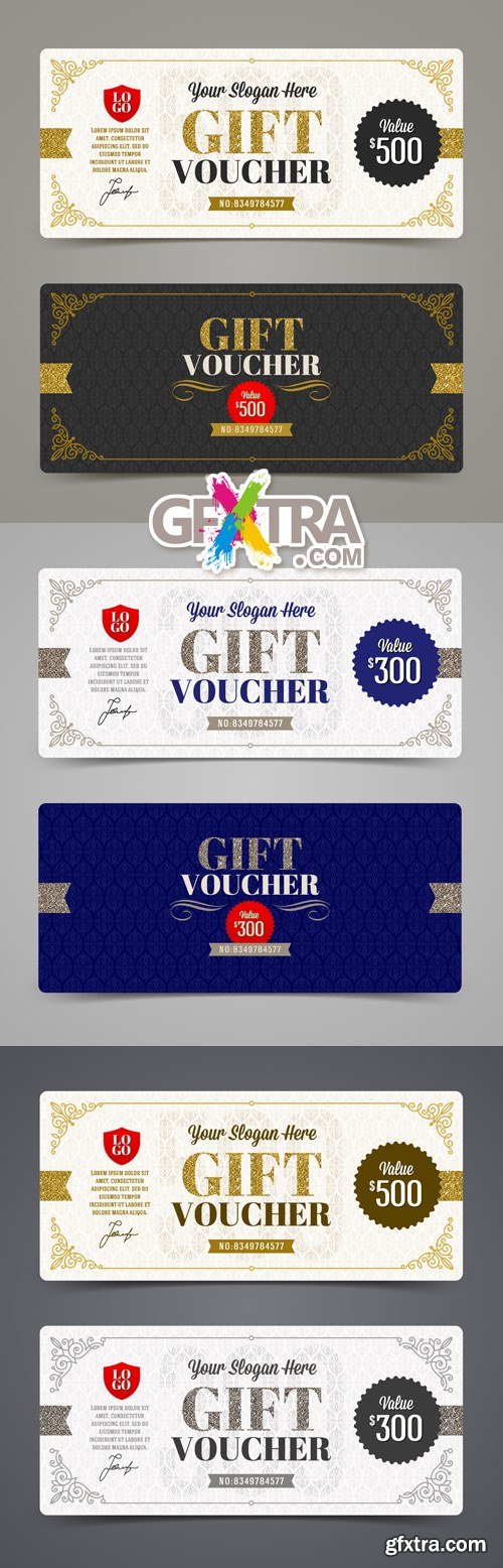 Classic Style Gift Cards Vector