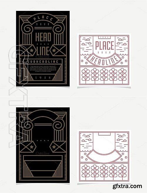 CM - Flat line art layout design template 624369