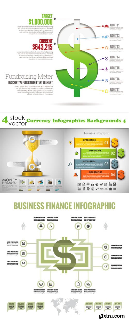 Vectors - Currency Infographics Backgrounds 4