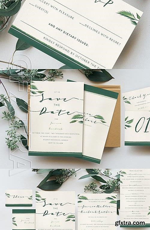 CM - Classy Tropical Wedding Invitation 614599